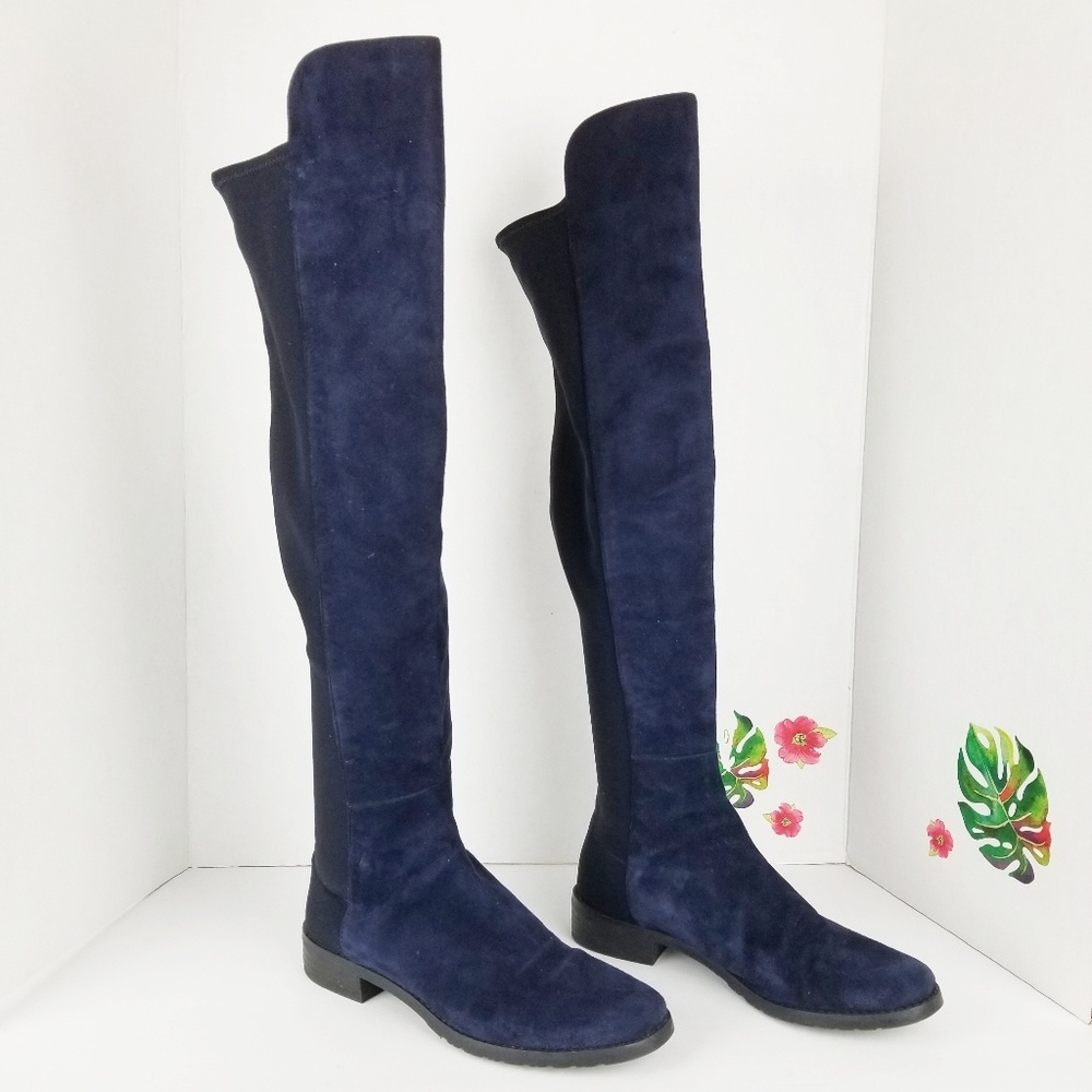 Stuart Weitzman 50 / 50 boots navy blue 5.5